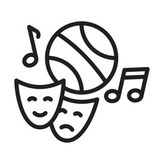 Extracurricular activities icon Thin line illustration