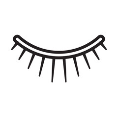 False eyelashes icon Thin line illustration