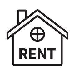 House rent icon Thin line illustration