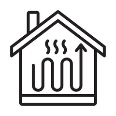 House heating icon Thin line illustration