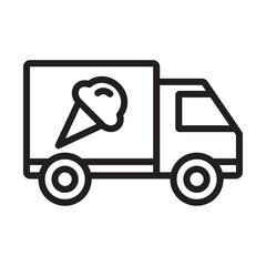 Ice cream van icon Thin line illustration