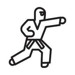 karate icon Thin line illustration