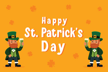 Happy St Patricks Day flat vector illustration