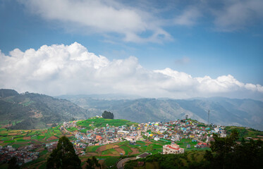 Beautiful shot of Poombarai village, Palani hills of Kodai Kanal Tamil Nadu, India