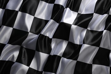 Checkered finish flag as background, top view