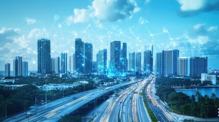Connected Cityscape: A Networked Urban Skyline with Modern Technology