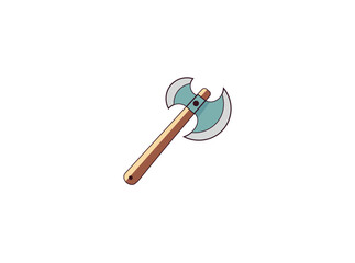Vector illustration of cartoon axe in minimalist style	