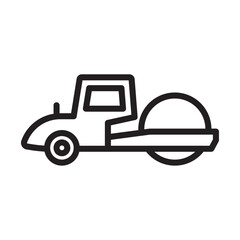 Road roller icon Thin line illustration