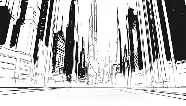 visione di una futuristica citt&agrave; di un pianeta alieno, Vision of a futuristic city of an alien planet