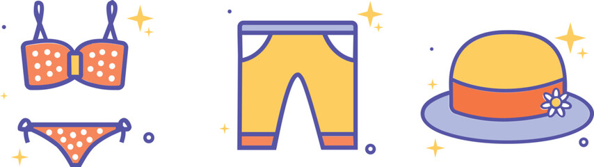 Travel and leisure weekend vacation summer vector art and illustration