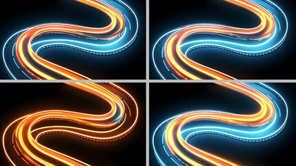 Neon lines looping abstract background design