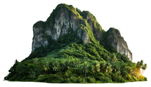 PNG Green tall tropical mountain scenery nature cliffs.