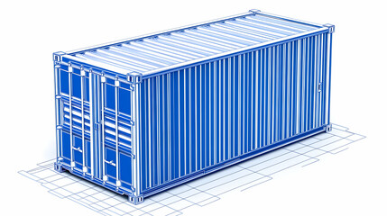 Shipping Container Blueprint for Global Trade and Supply Chain Management. Generative AI