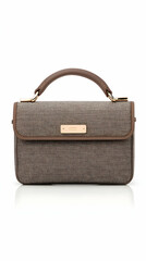 Stylish neutral-colored handbag for sale, display or use. Isolated. Generative AI