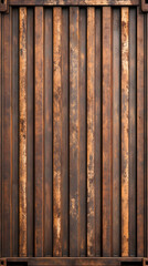 Vertical Rusty Metal Paneling Close-up shot. Industrial Texture, Aged Look. Use as background. Generative AI