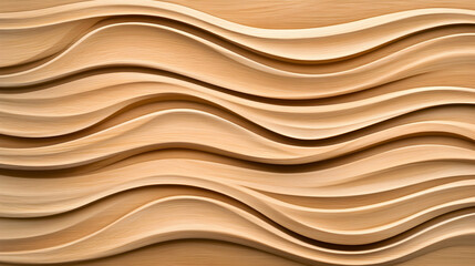 Obraz premium Wooden Waves Abstract textured panel background for interior design applications. Generative AI