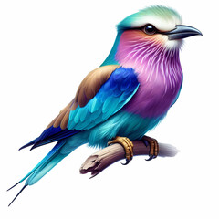 Fototapeta premium lilac breasted roller bird image on white background