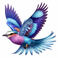 Obraz premium lilac breasted roller bird image on white background