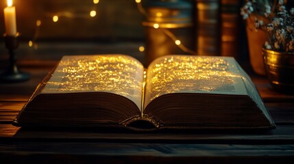 Golden Hour Book Mockup Amidst Vintage Decor and Soft Illumination