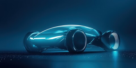 A futuristic vehicle featuring a sleek, curved design with a pointed nose, composed of flowing lines for aerodynamic elegance and advanced aesthetics