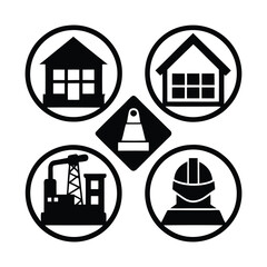 Fototapeta premium constrution icon bundle set