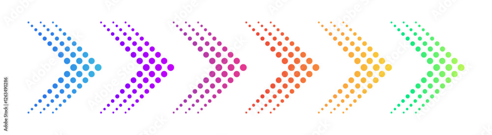 Poster dotted arrows. arrows icons set. arrow icon. arrow vector collection. arrow cursor vector illustrati
