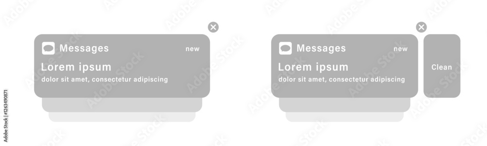 Poster push notification. push notification message illustration. smartphone push notifications or sms mess