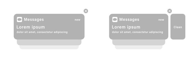Push notification. Push notification message illustration. Smartphone push notifications or sms messages