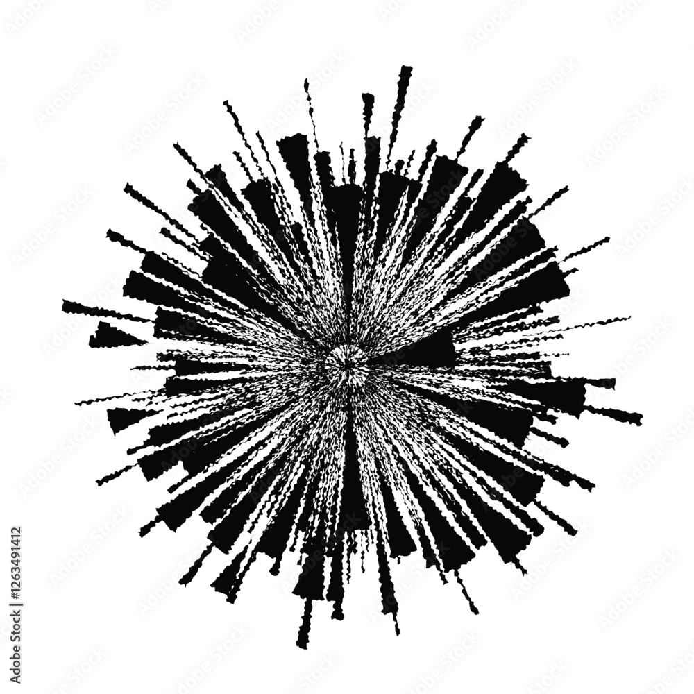 Poster radial speed lines in circle form form ray burst . fireworks explosion . vector light burst . starbu