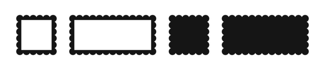 Postage stamp borders. Stamp vector illustration. Postage stamp set.