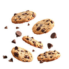 chocolate chip cookies isolated