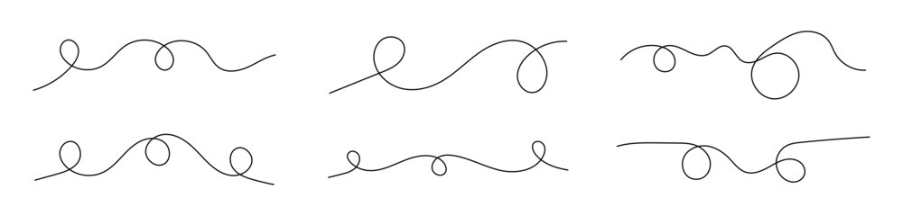 Wavy line art. Thin line wavy abstract illustration.. Abstract lines. Thin line set. Lines collection. Simple abstract lines