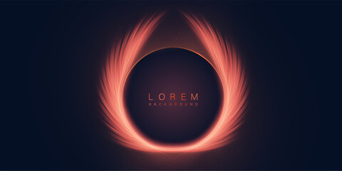 Abstract background glowing in bright light frame with space for text and bright wings or product for presentation. Vector