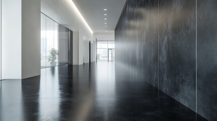Fototapeta premium Interior Display Space with Sleek Black Finishes and Modern Design