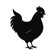 rooster silhouette design on a white background