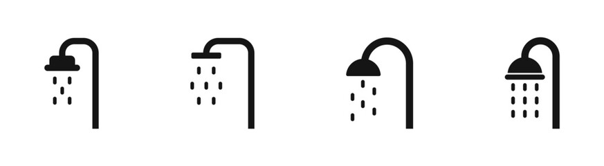 Shower symbols. Shower icon collection. Shower vector icons.