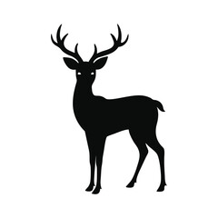 deer vector illustration tree silhouette design on a white background