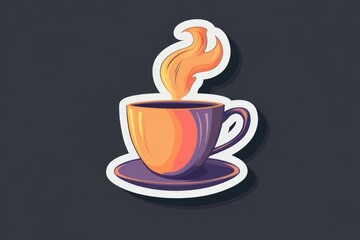Obraz premium A striking illustration of a cup with flames rising from it, symbolizing warmth and energy, perfect for themed coffee or tea collections.