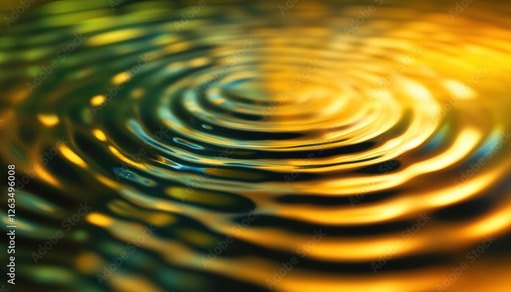 Poster creating holographic effects with foil, this abstract design features a liquid wavy surface with ref