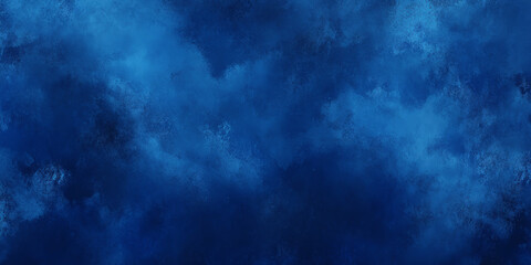 Obraz premium Abstract deep blue watercolor background with rich pigment pooling and natural organic transitions between shades.