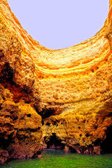 The Algarve Rocks Formation is a unique and stunning natural wonder located in the coastal town of Porches Portugal
