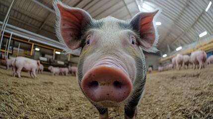 Cozy Pigs in a Barn Surrounded by Farm Life