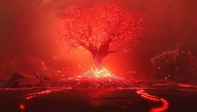 Abstract Symbol Of The Red Muladhara Root Or Base Chakra Base And Its Associated Element