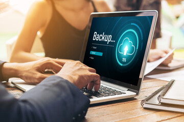 Backup Storage Data Internet Technology Business concept. Database storage cloud technology file...