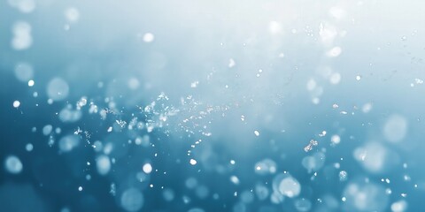 Obraz premium Glistening blue water surface dotted with sparkling white bubbles of various sizes, reflecting light beautifully across the scene's dynamic texture