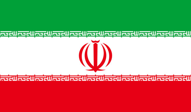 Iran national flag. Illustration on white background
