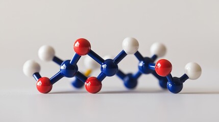 Obraz premium Transparent blue abstract molecule model over blurred blue molecule background. Concept of science, chemistry, medicine and microscopic research. 3d rendering copy space