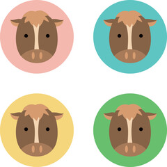 Obraz premium かわいい馬の顔アイコン