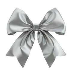 Silver Satin Bow