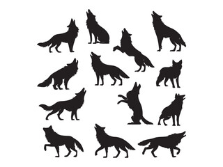 set of animals silhouettes